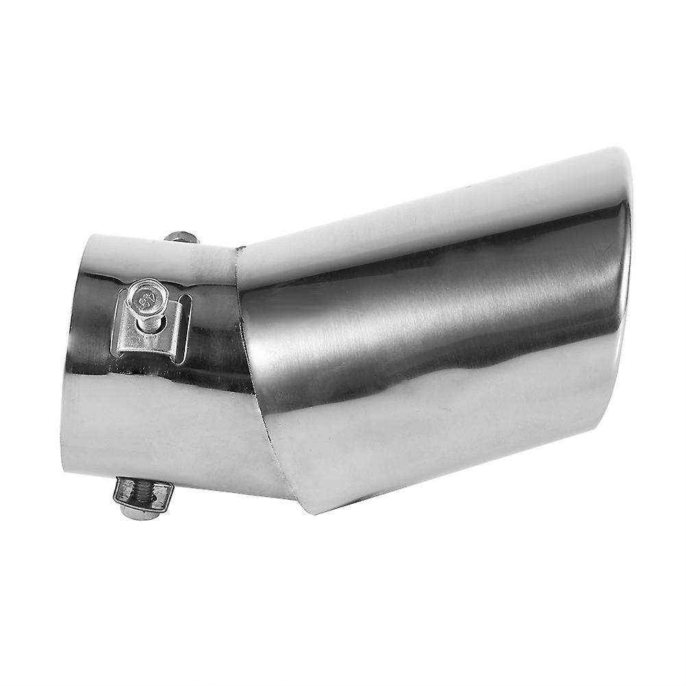 1 Pcs Universal Rear Round Chrome Stainless Steel Auto Exhaust Muffler Tail Pipe Tailpipe