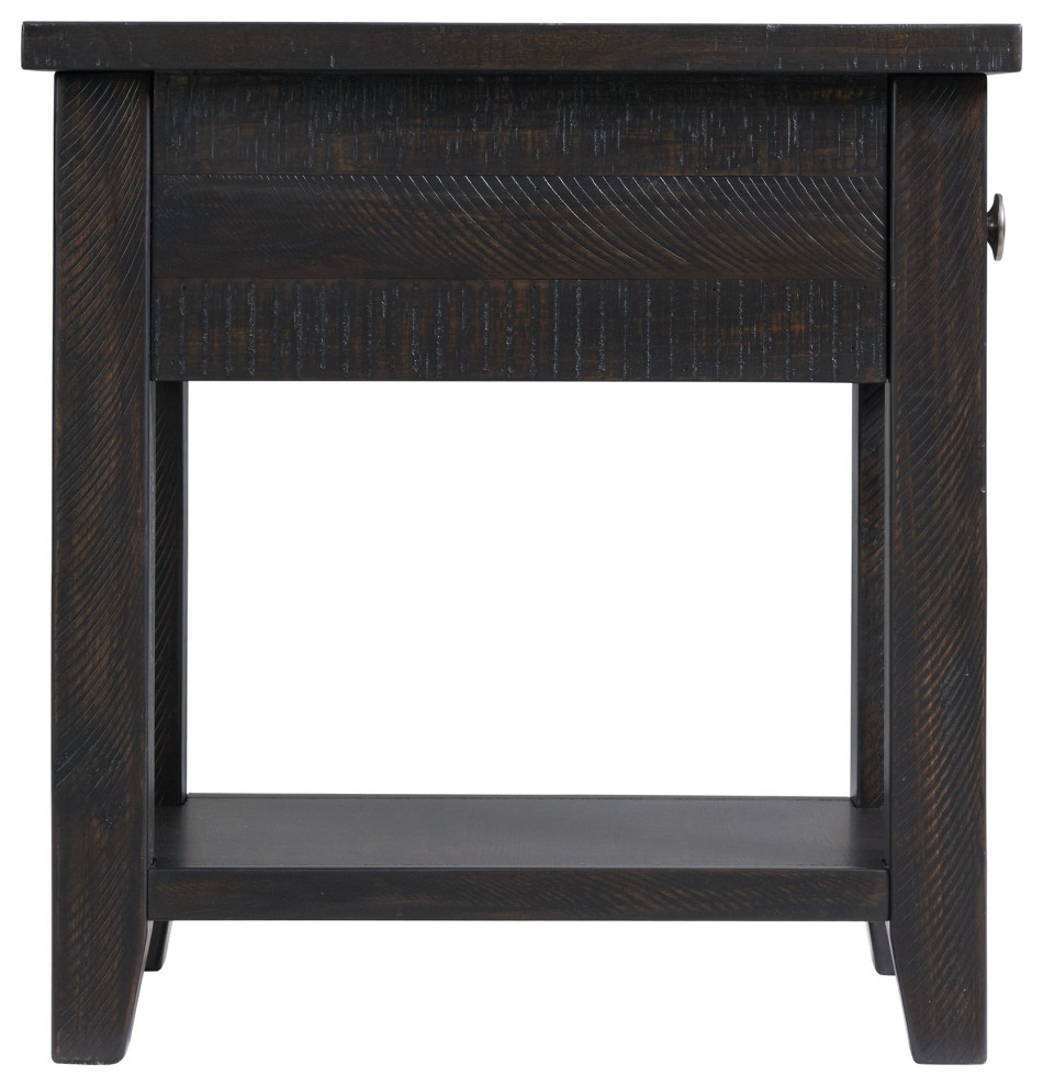 Picket House Furnishings Kahlil 1 Drawer Chairside Table With USB   Transitional   Side Tables And End Tables   by Homesquare  Houzz