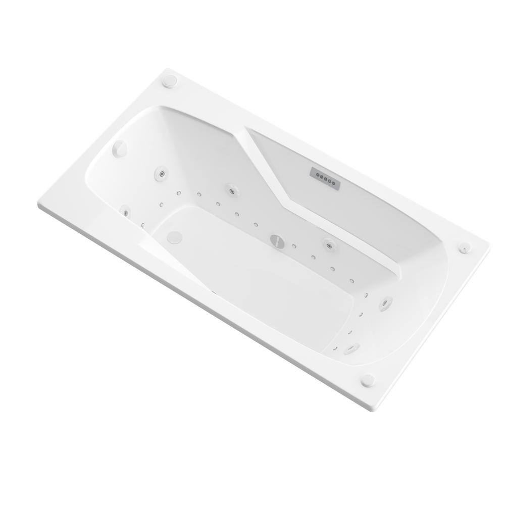 Universal Tubs Coral Diamond Series 6 ft. Right Drain Rectangular Drop-in Whirlpool and Air Bath Tub in White HD3672EDRX