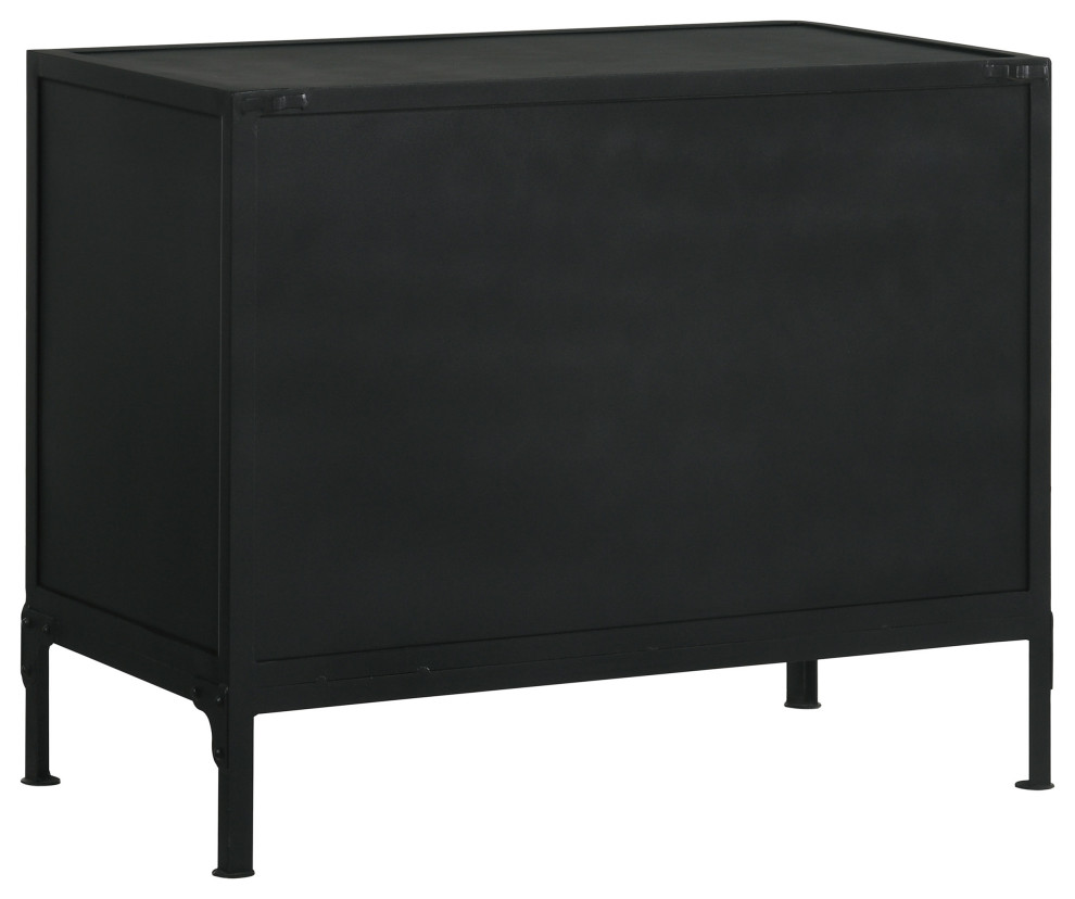 Sadler 2 drawer Accent Cabinet With Glass Doors Black   Modern   Accent Chests And Cabinets   by Modon  Houzz