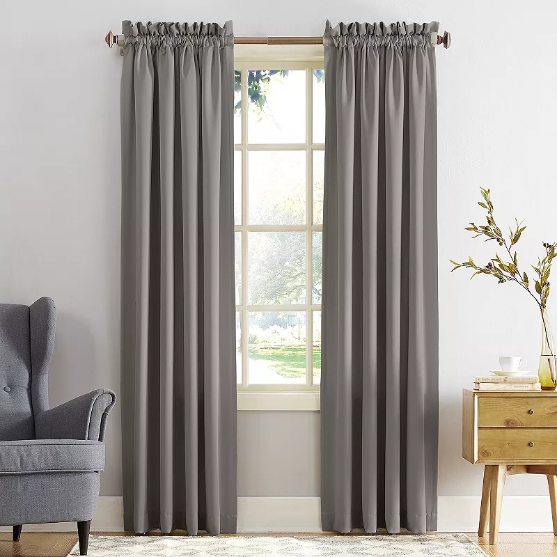 Sun Zero Gramercy Room Darkening Rod Pocket Curtain Panel