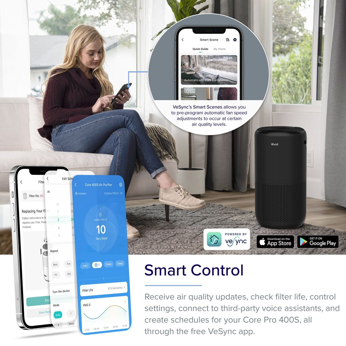 Levoit PlasmaPro 400S Smart True HEPA Air Purifier