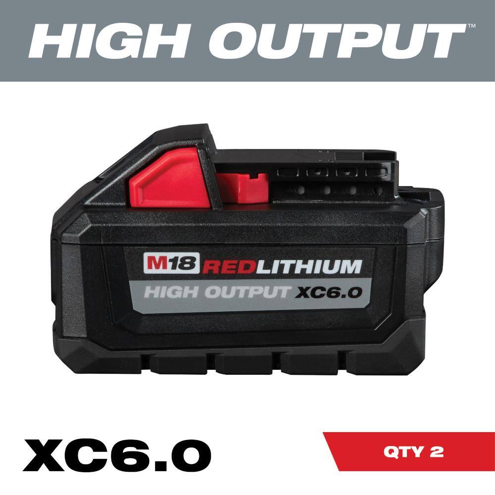 MW M18 18-Volt Lithium-Ion High Output 6.0Ah Battery Pack (2-Pack) 48-11-1862