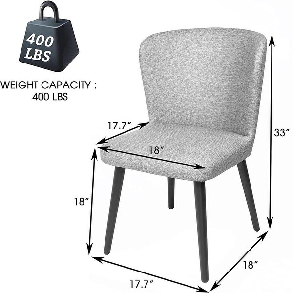 Set of 2 Kitchen Dining Room Chair Leather Chair with Fire Retardant and Water Repellent Vinyl Seat， Grey - 17.7