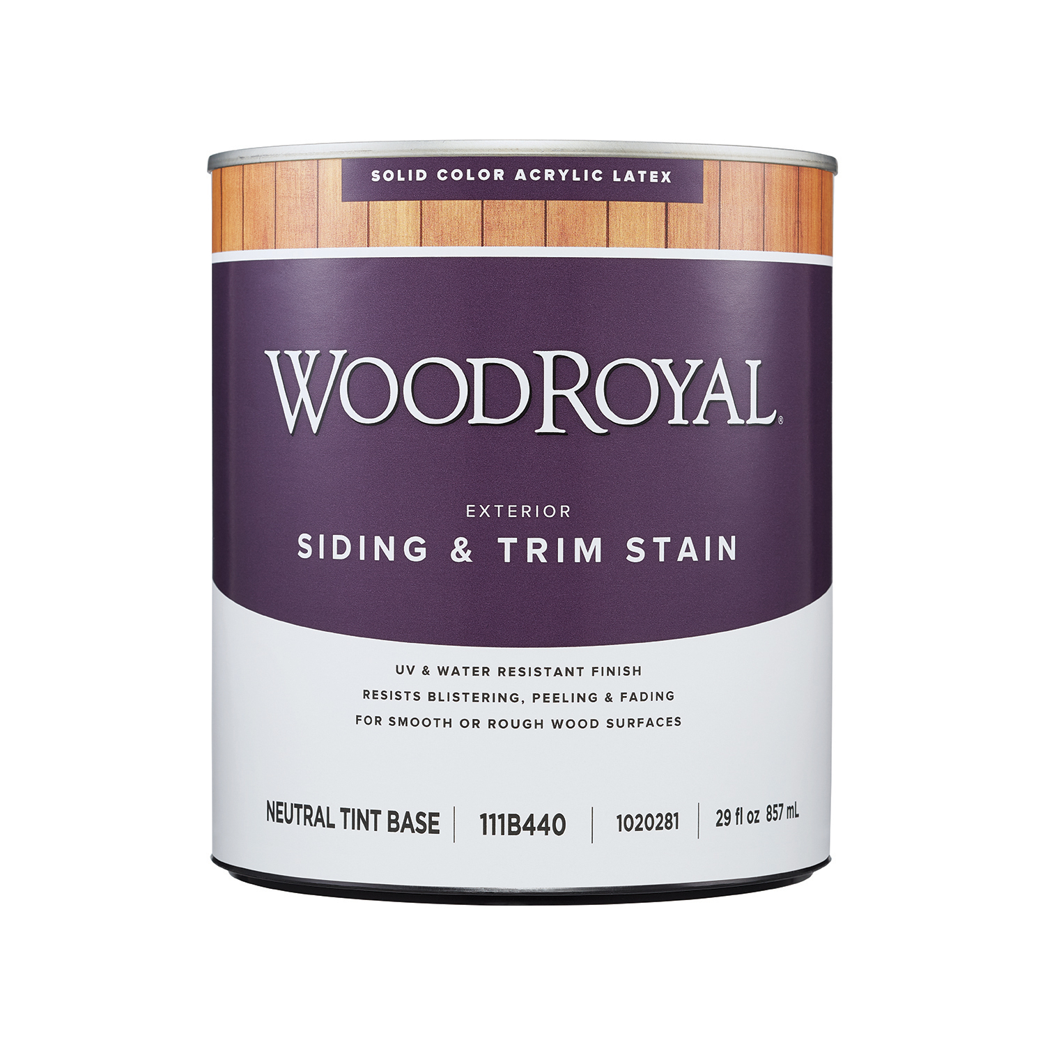 Ace Wood Royal Solid Tintable Flat Tint Base Neutral Base Acrylic Latex Siding and Trim Stain 1 qt