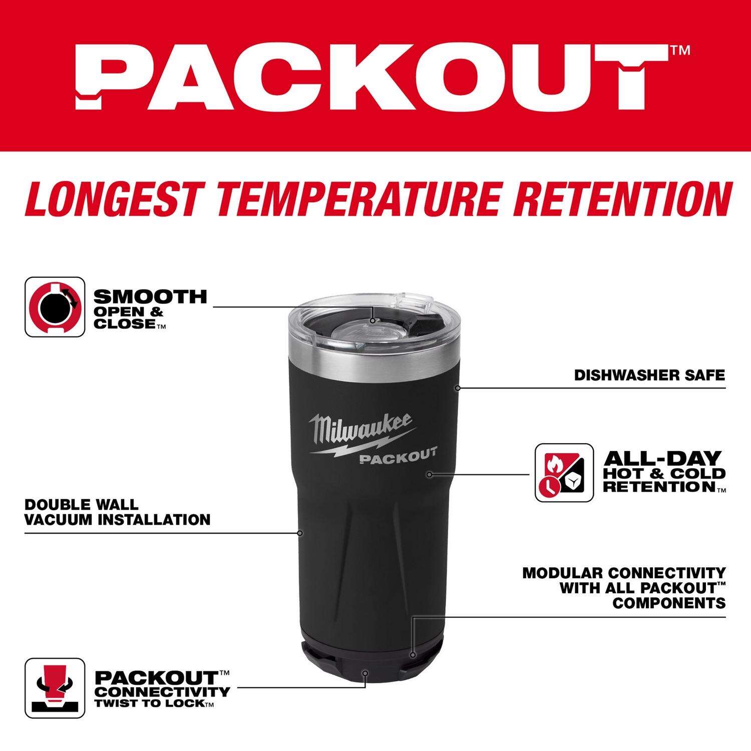 MW Packout 20 oz Black Double Wall Tumbler