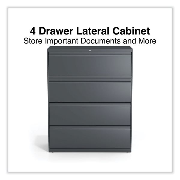 Alera Lateral File， 4 Legal/Letter/A4/A5-Size File Drawers， Charcoal， 42