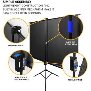 Kodak 80 in. Projector Screen Portable Projector Screen and Stand with Carry Bag Package RODPJSTS80.16