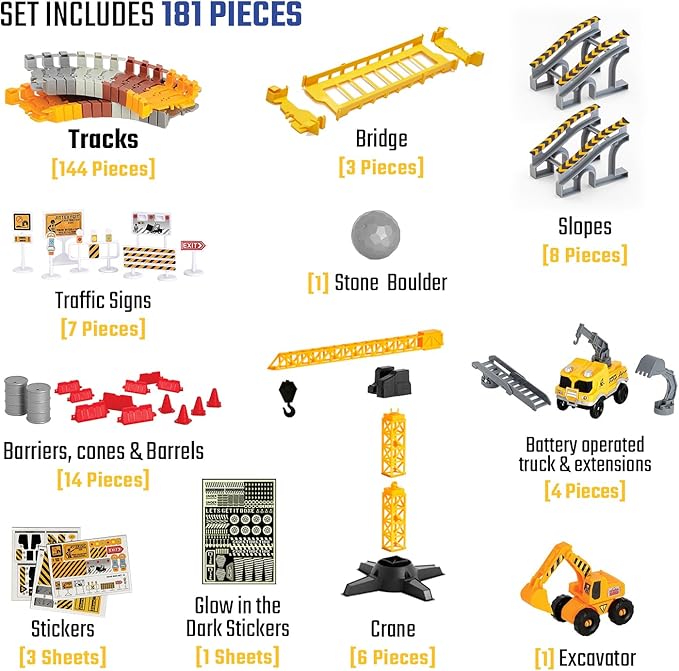 Construction Track Car Set