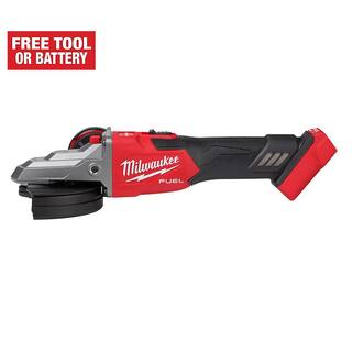 MW M18 FUEL 18V Lithium-Ion Brushless Cordless 5 in. Flathead Braking Grinder with Slide Switch Lock-On (Tool-Only) 2887-20