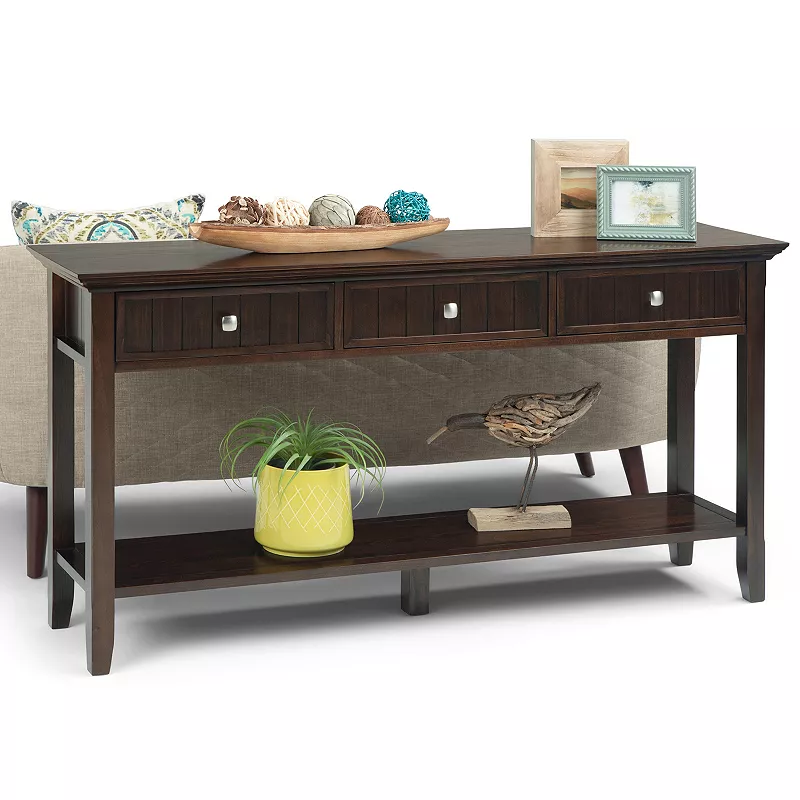 Simpli Home Acadian Console Sofa Table - Brunette Brown