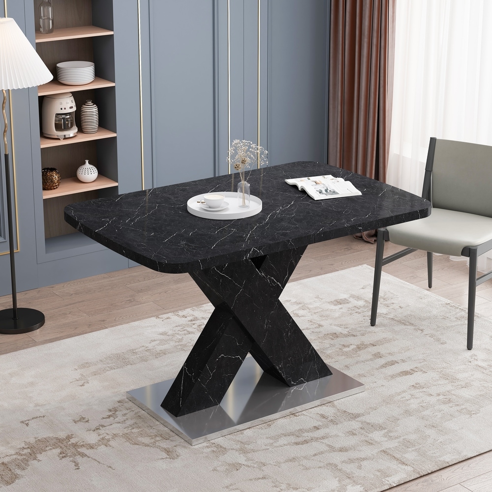 Retractable dining table with MDF Top