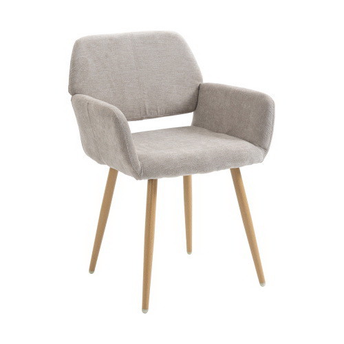 Fabric Upholstered Side Dining Chair with Metal Le...