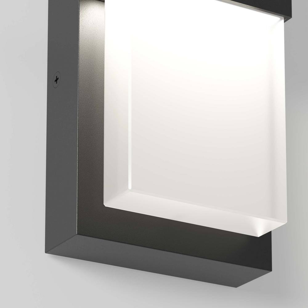 Artika Mazza Black Modern Integrated LED Outdoor Hardwired Garage and Porch Light Lantern Sconce OUT-MF-CMB