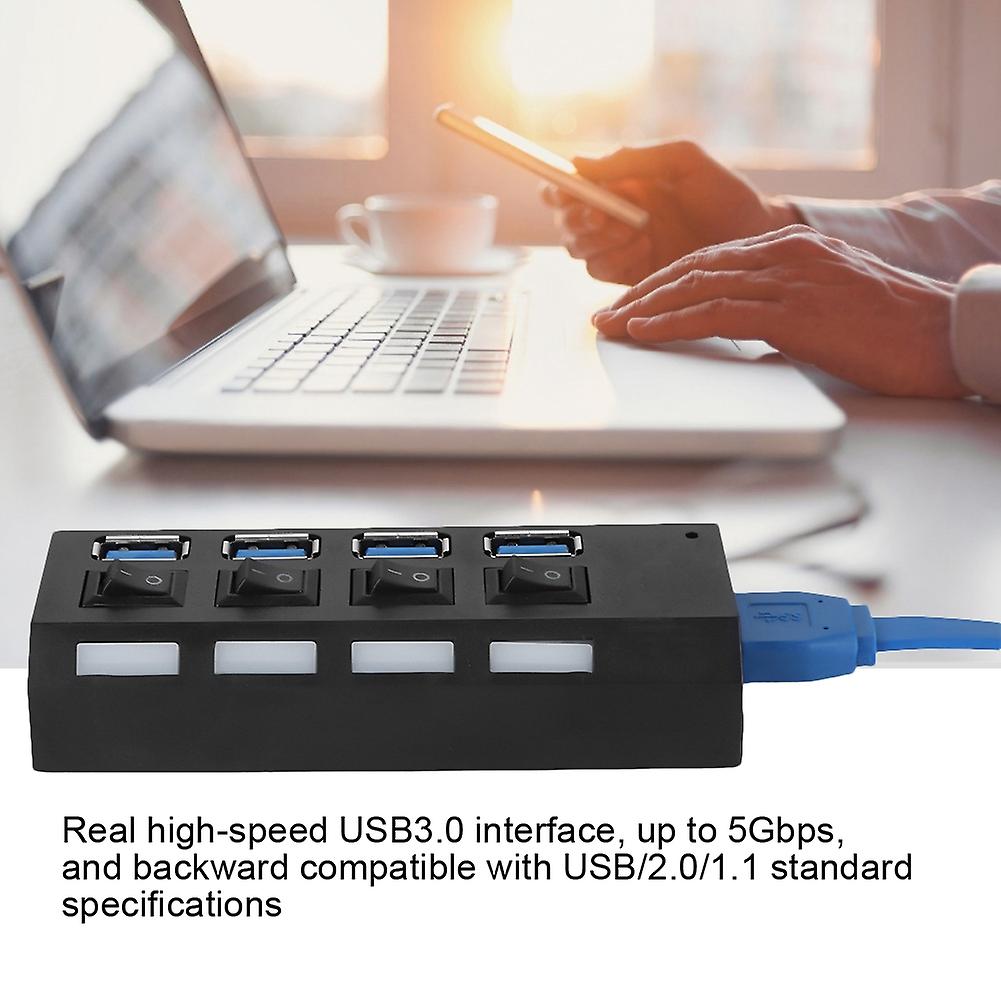 High-speed Usb3.0 Splitter 4-port Usb Hub Switch Expansion Port With Power Supply