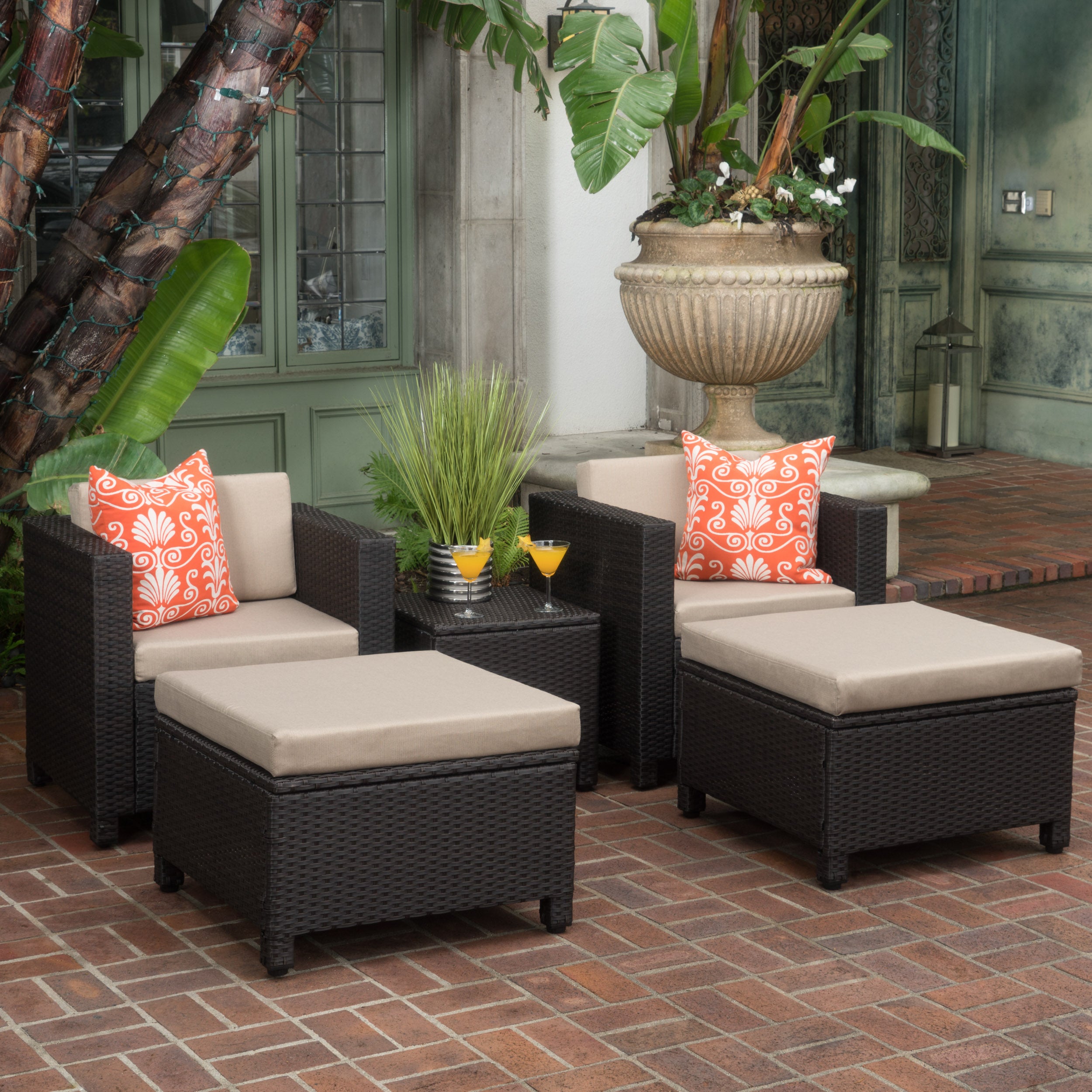 Budva Outdoor 5pc Chat Set w/ Cushions