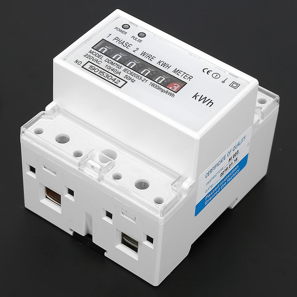 Single Phase 4p Led Din Rail Electricity Power Consumption Wattmeter Energy Mete Ddm75s 10-40a