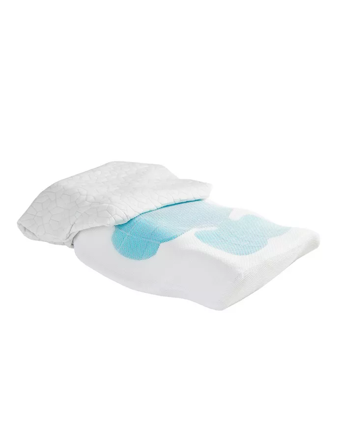 Sleep Philosophy Cooling Removable Rayon from Bamboo Cover Foam Pillow， Contour 22.5