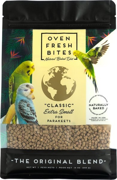 Caitec Oven Fresh Bites Classic Original Blend Parakeet Food， 14-oz bag