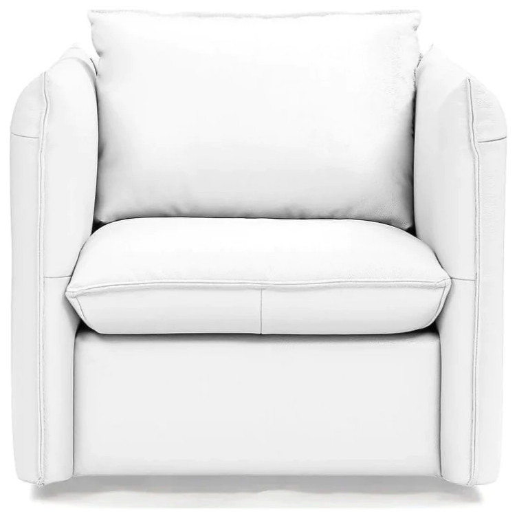 Thomas Modern White Leather Swivel Lounge Chair   Contemporary   Armchairs And Accent Chairs   by V.S.D Furniture  Houzz