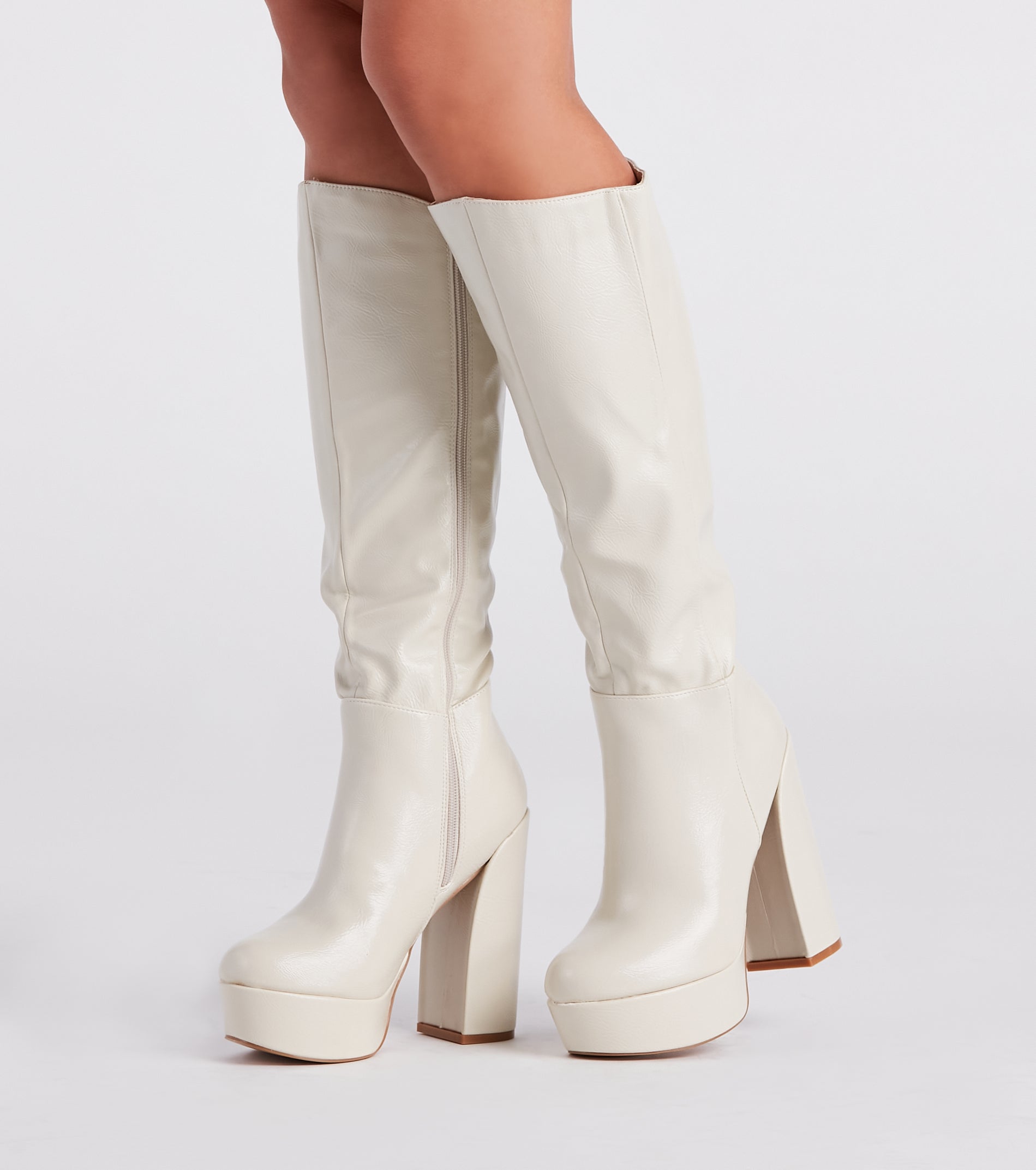 Edgy-Chic Under-The-Knee Platform Boots