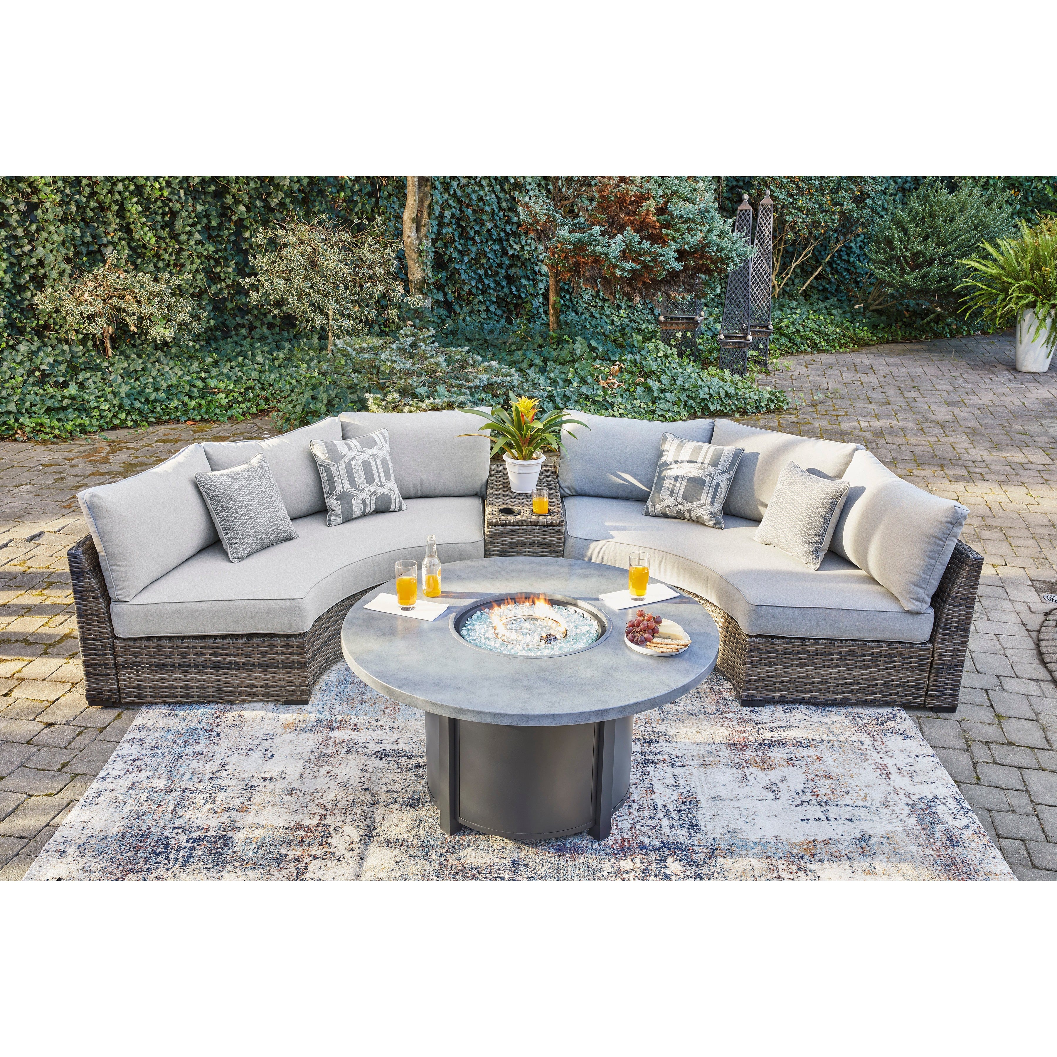 Montauk Curve Half Moon 3pc Sectional Set - With Outdoor High Performance Cushions