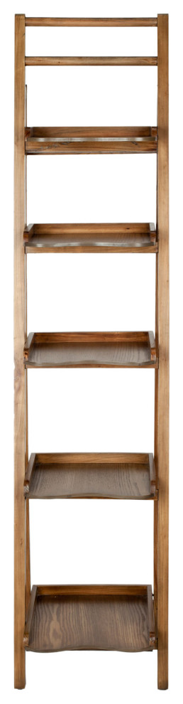 Elton Leaning 5 Tier Etagere/ Bookcase Oak   Transitional   Bookcases   by Peachtree Fine Furniture  Houzz