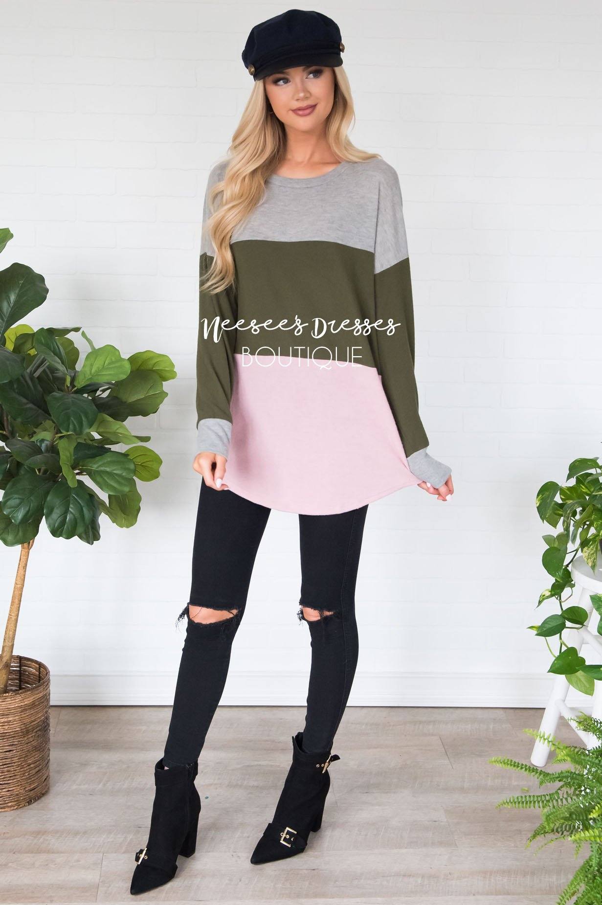 Darling Be Mine Color Block Sweater