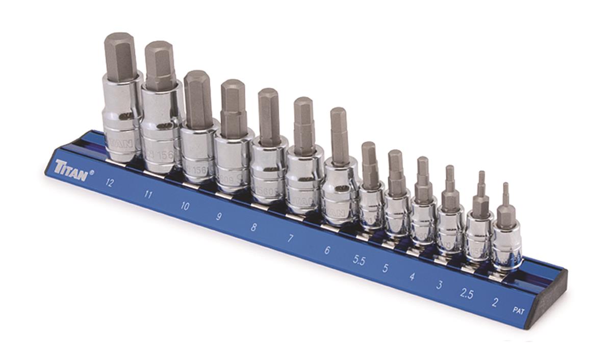 Titan Tools 16124 Titan 13-Piece Metric Hex Bit Socket Sets