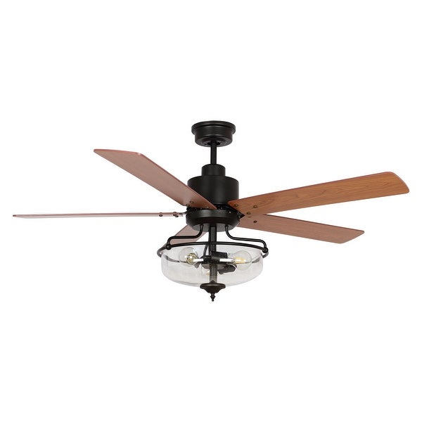 52 inch Reversible Wooden 5-Blade 3-Light Ceiling Fan with Remote Shopping - The Best Deals on Ceiling Fans | 37785244