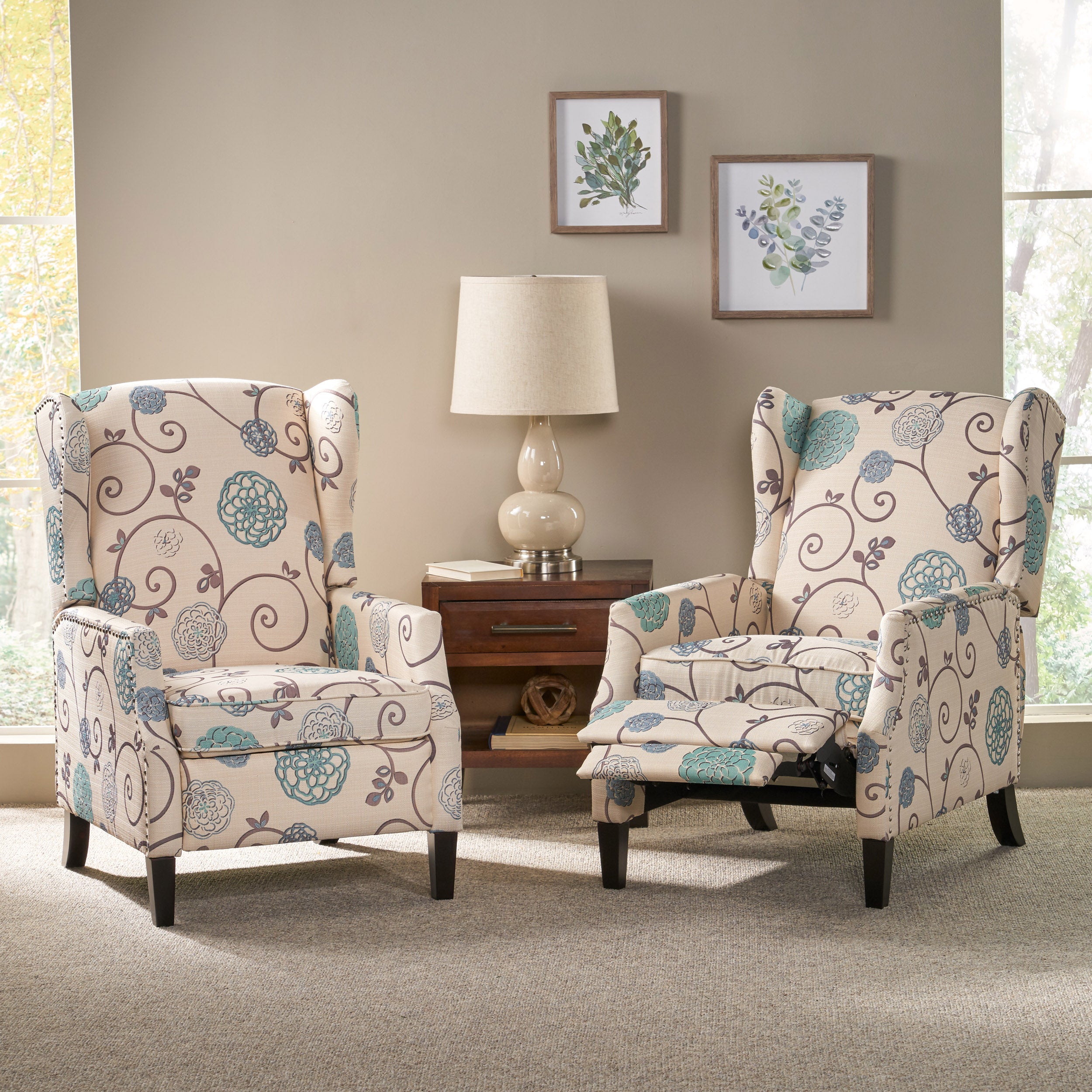 Weyland Contemporary Fabric Recliner (Set of 2)