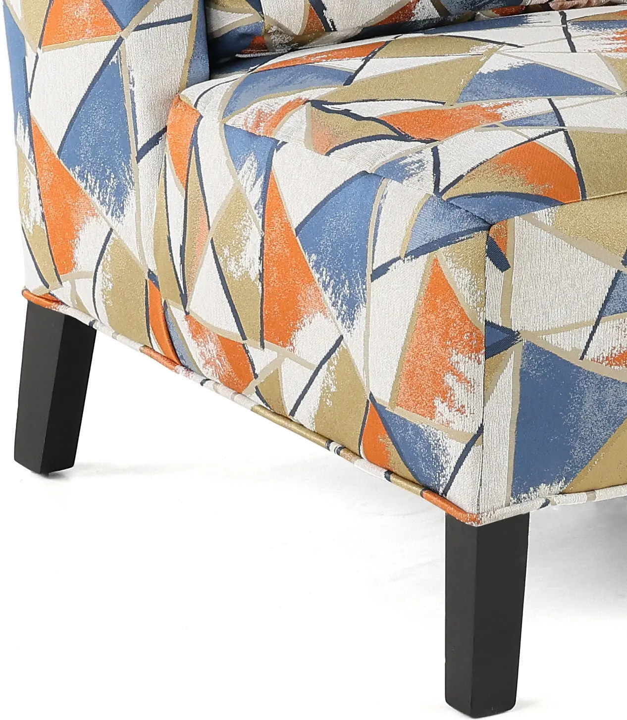 Piccolo Cream， Orange， and Blue Accent Chair