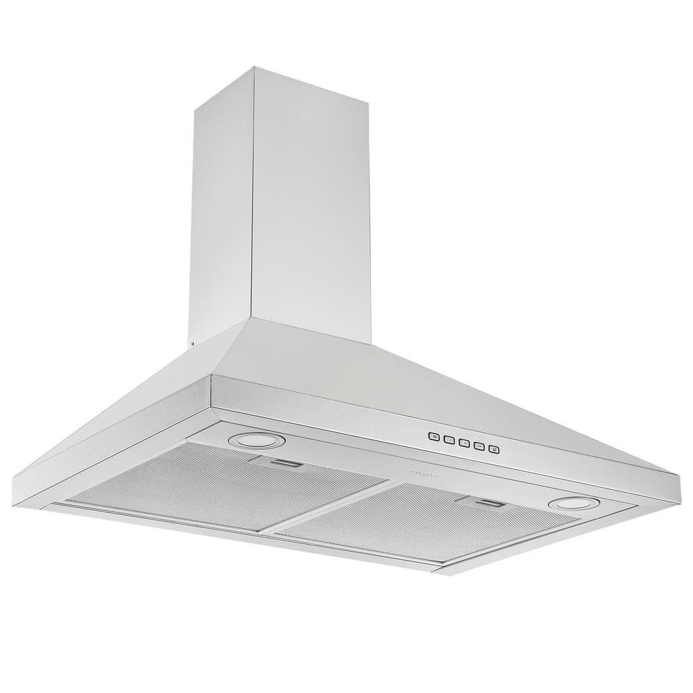 Ancona 30 in 600 CFM Convertible Wall Mount Pyramid Range Hood with LED Lights in Stainless Steel