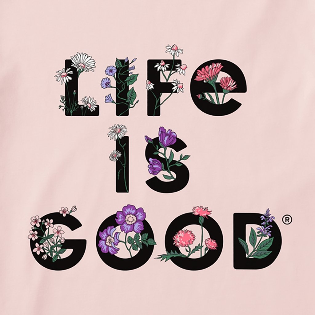 Life Is Good  Women's Life Is Good Stack Flowers Short Sleeve Tee