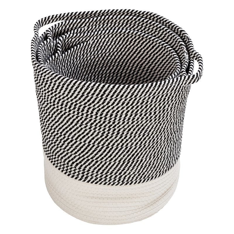 Honey-Can-Do Two-Tone Cotton Rope 3-Piece Storage Basket Set