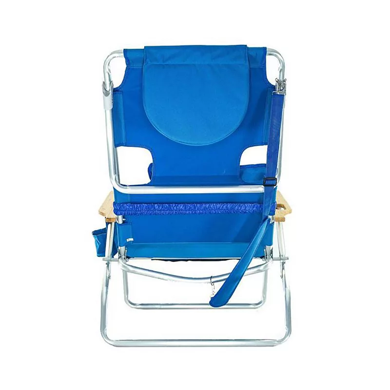 Ostrich Deluxe Padded 3-N-1 Outdoor Lounge Reclining Beach Chair， Blue