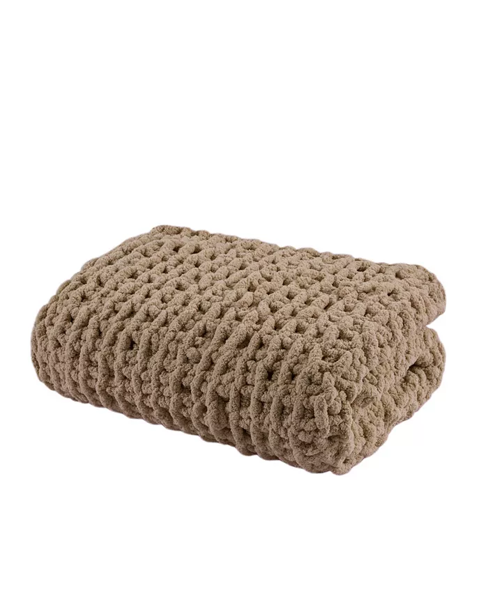 Madison Park Chunky-Knit Chenille Throw， 50