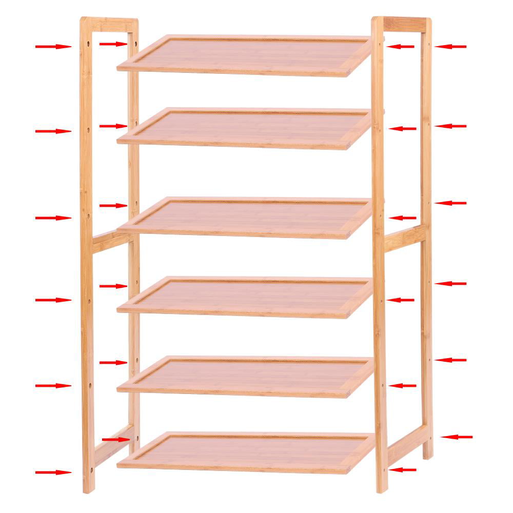 Zimtown Bamboo Wood 6-Tier Shoe Rack Pairs Entryway Shoe Shelf Tower Shoe Storage Organizer for Closet Hallway Living Room Bedroom Dorm Natural