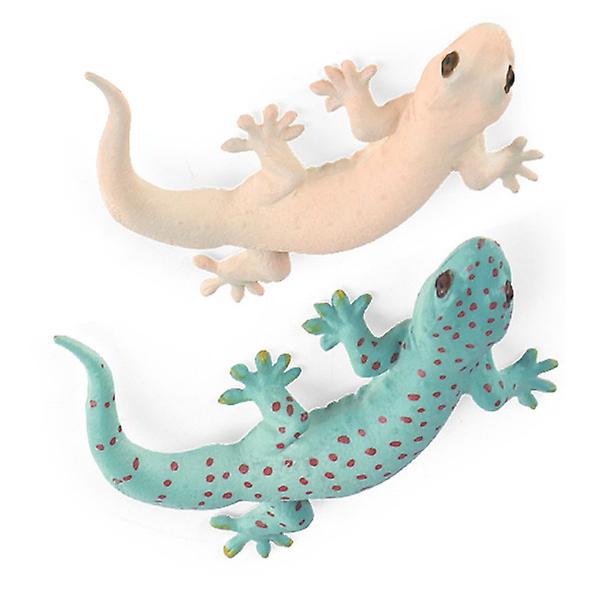 2pcs Simulation Lizard Figurine Lizard Figure Lizard Toy Simulation Animal Model Prank Props