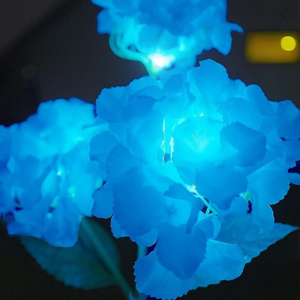 Flower Solar Lights Outdoor Garden，led Solar Powered 3 Hydrangea Flower Light，waterproof