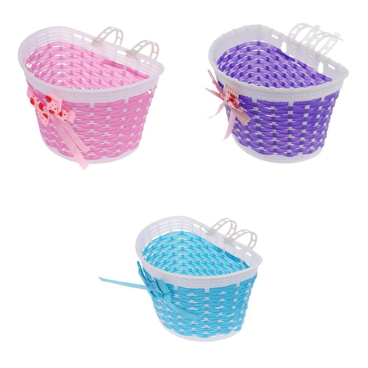 3 Pieces Front Bike Basket Detachable Bike Baskets For Little Girls Bike