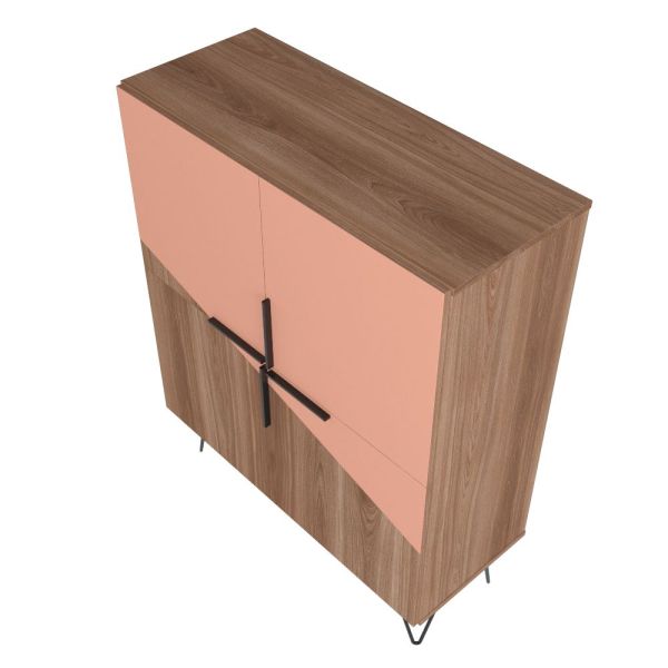 Beekman 43.7 Low Cabinet in Brown and Pink