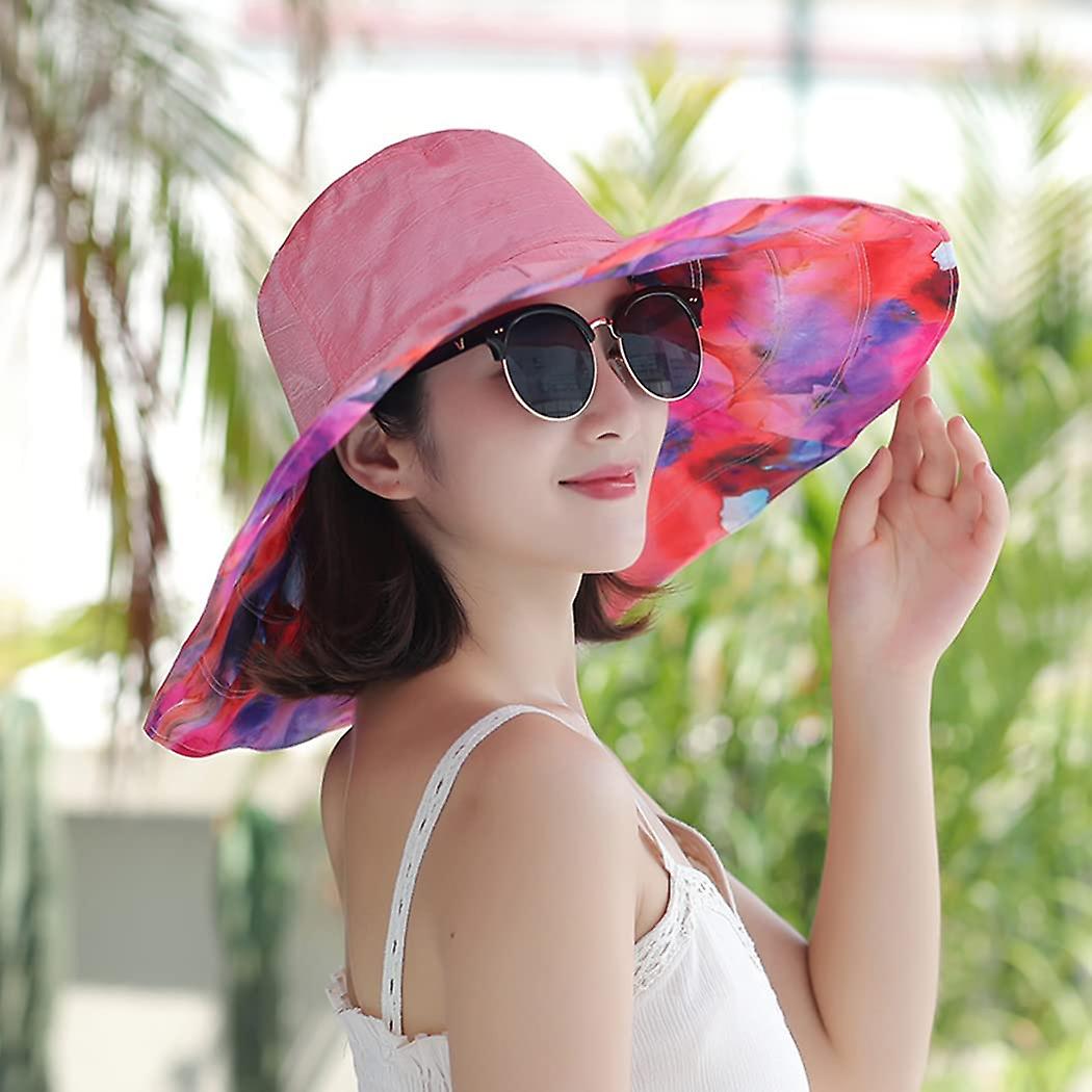 Outdoor Sun Hat Bucket Hats For Women， Foldable Sun Protection Wide Brim Sun Hats Beach Hat Quick-dry Upf 50+