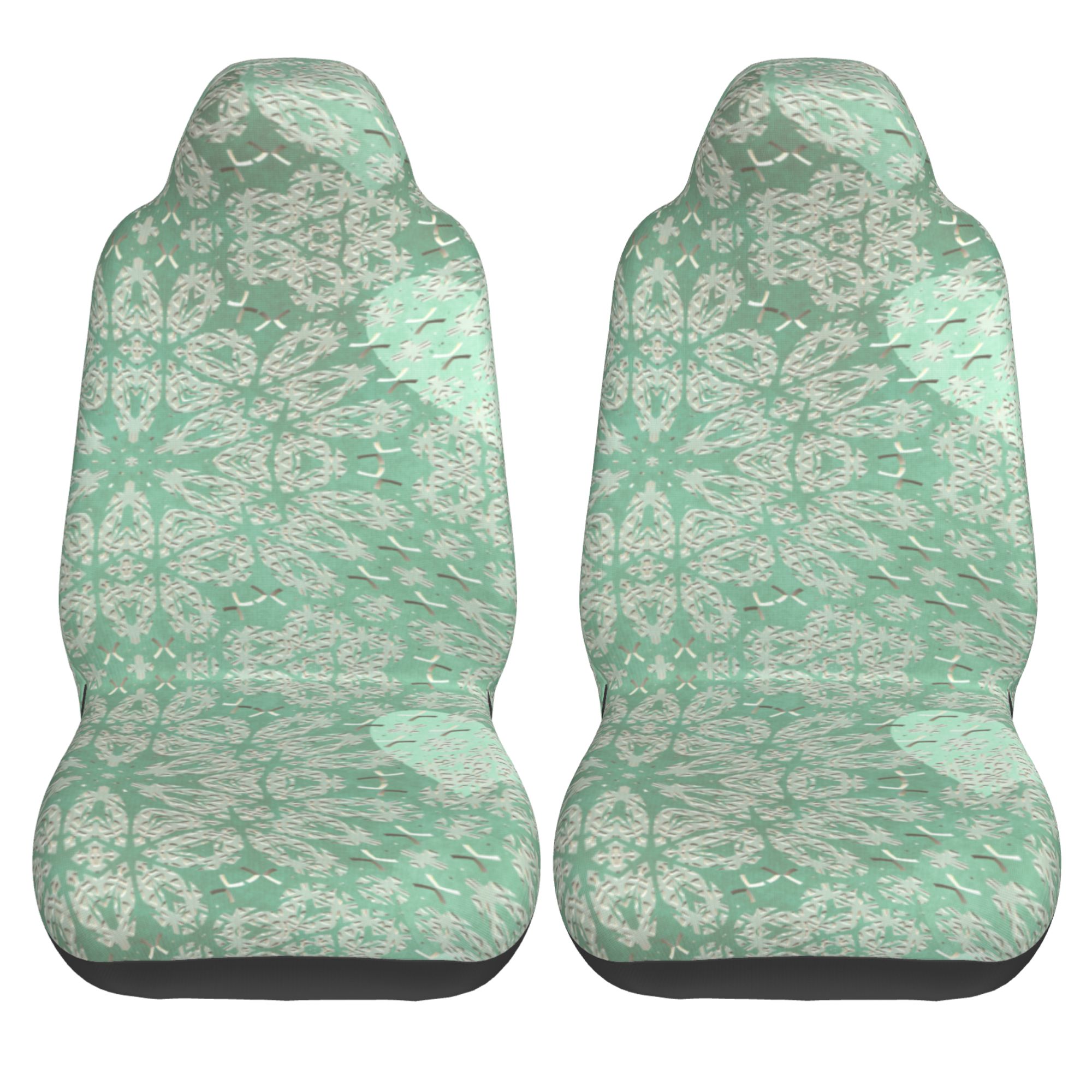 ZICANCN Car Seat Covers Front Seats Only，Green Vintage Texture Automotive Seat Covers Protectors for Cars Trucks Suv 2 Pack