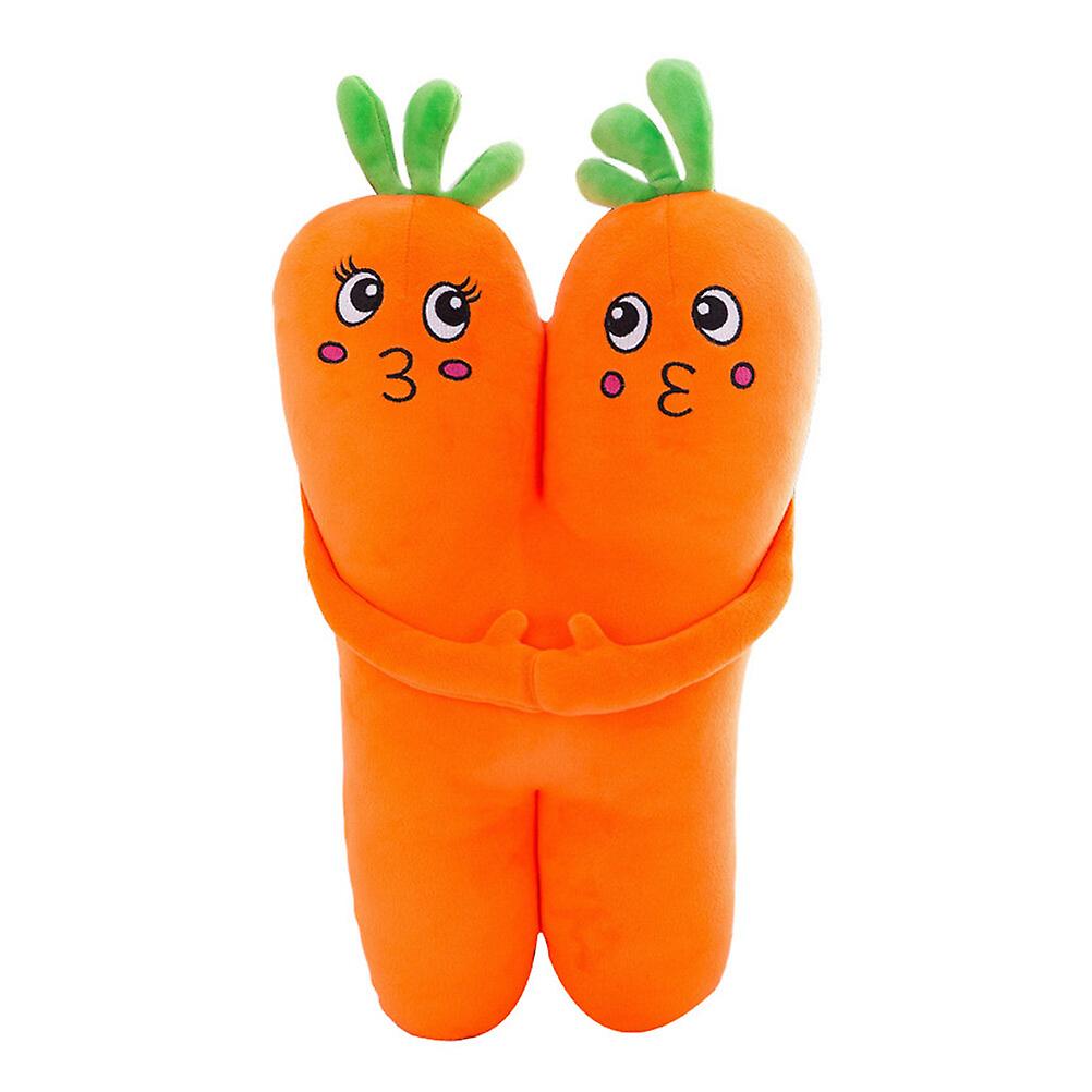 30cm Creative Stuffed Couple Carrot Pillow Plush Vegetable Toy Cartoon Carrots Doll For Children Adults (orange)