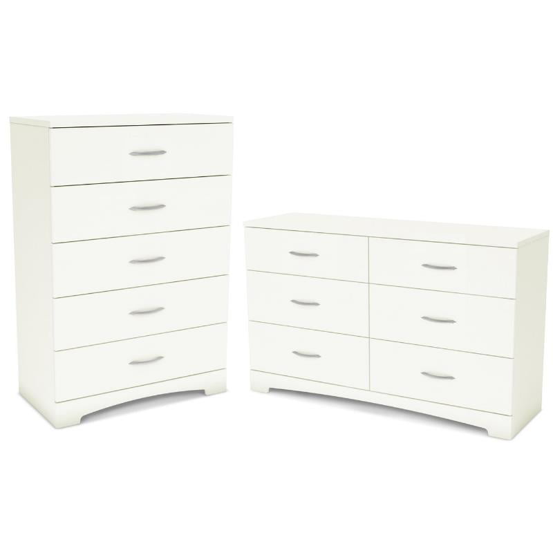 Home Square 2-Piece Set with 6-Drawer Double Dresser and 5-Drawer Chest