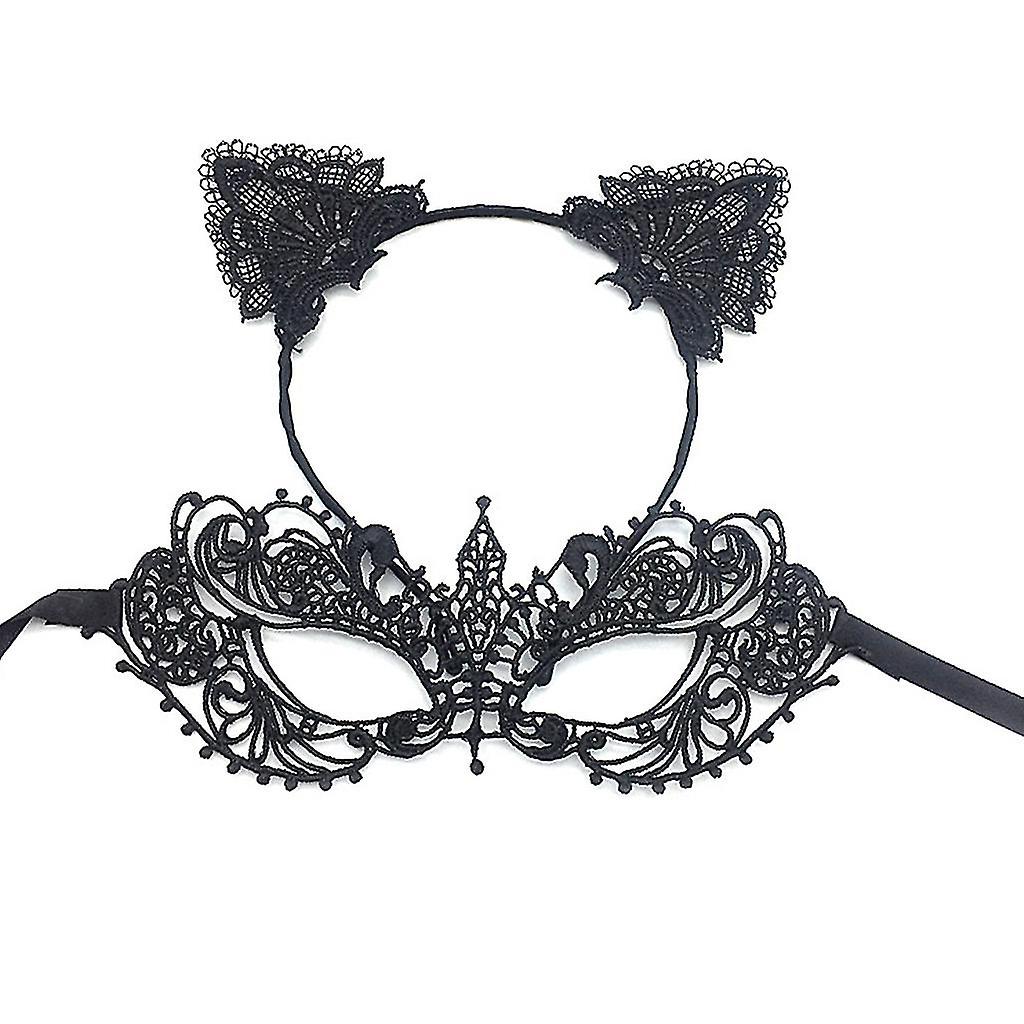 5pcs/set Cat Ears Headband Mask Necklace Gloves Sexy Cat Costume Set For Party