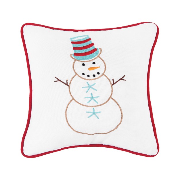 C amp f Home Coastal Snowman Embroidered Throw Pillow