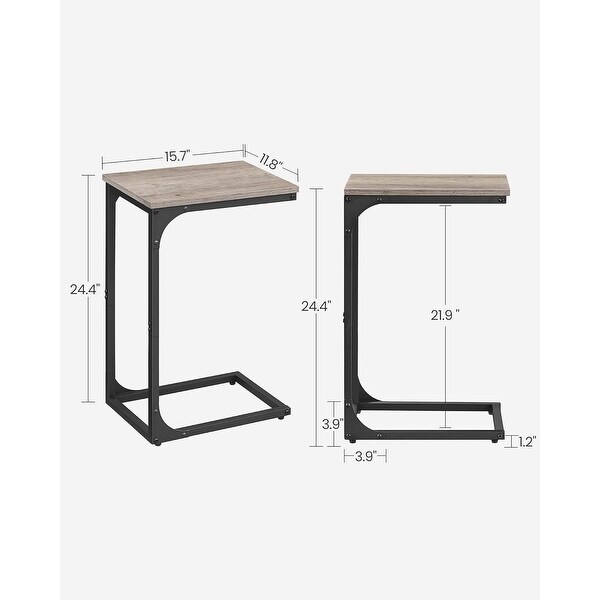 CShaped End Table，Small Side Table with Metal Frame for Living Room，Bedroom