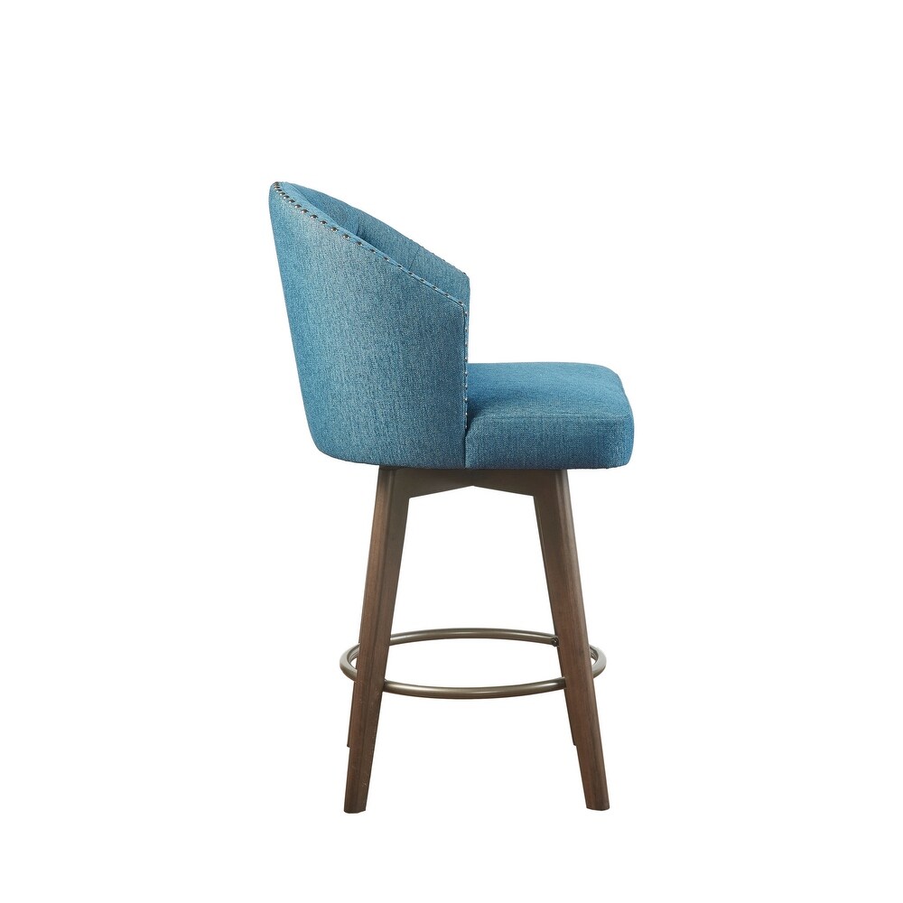 Madison Park Boyle Upholstered 360 Degree Swivel Counter Stool 26\